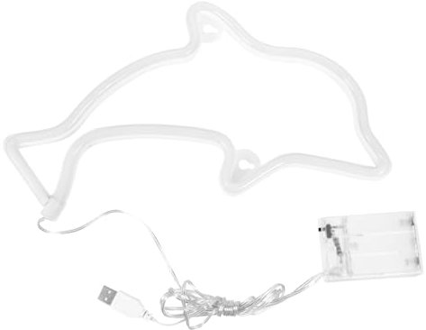 Veemoon Neonlichter Tischleuchte Dekorative Lampe USB Licht Delphin Neonlampe Dekorationslampe LED Licht Dekorlampe Anzeigelampe Batterielicht Bettlampe Tischleuchte