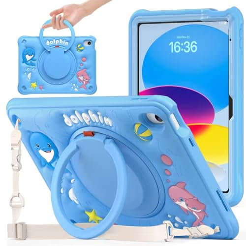 Gerutek Hülle für iPad 10 Generation 10,9 Zoll 2022,Blau-B
