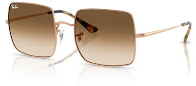 Ray-Ban Occhiali da sole quadrati da donna Rb1971, Oro rosa/trasparente sfumato, marrone, 54 mm