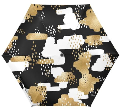 KLL Schwarz-Weiß (2) Reise-Regenschirm, sonnig oder regnerisch, amphibisch, automatisches Öffnen und Schließen, Golfschirm für Sonne, 99,1 cm, Schwarz und Weiß (2), Einheitsgröße