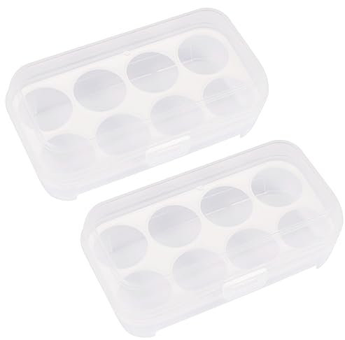 Ipetboom Makeup Sponges for Blending - 2pcs Capacity Makeup Sponge Storage Boxes with Dustproof Lid 8 Compartments Cosmetic Sponge Cases for Makeup Accessories White