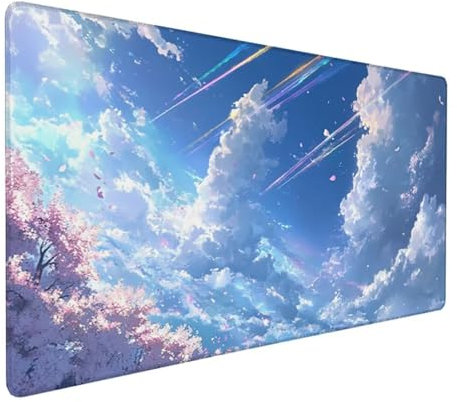 Gaming Tapis de Souris XXL 800 x 400 x 3 mm Grand Tapis de Souris Rose Mouse Pad Paysage Tapis Souris Surface Lisse et Base en Caoutchouc Anti-dérapant, Decoration Chambre, Cadeau Homme Z-178