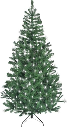 SHATCHI Künstlicher Weihnachtsbaum, Alaska-Kiefer, grüne Spitzen, Weihnachtsdekoration für Zuhause, mit Metallständer, kühles Alaska-Grün Weihnachtsbaum, 180 cm