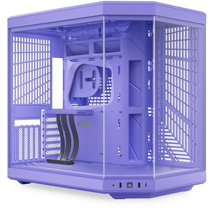 HYTE Y70 Mid-Tower ATX Gaming PC Desktop Case - Panoramic Tempered Glass - Dual Chamber - High Airflow Chassis - PCIE 4.0 Riser Cable Included - New Modern Aesthetic - Taro Milk (Purple)