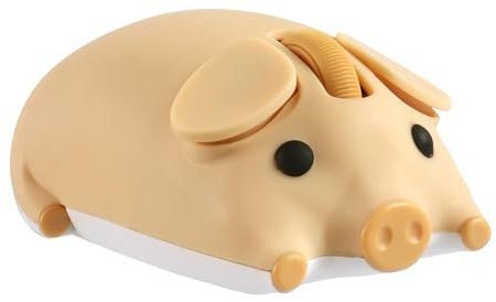 2,4 GHz Kabellose Maus (Bluetooth + USB), Schwein Tierform Niedliche Schnurlose mit 1 * AA Batterie (Ausgenommen), 1200DPI Kabellose Bluetooth Maus, Geeignet für PC Laptop Kindergeschenk (Gelb)