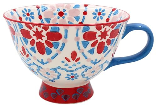 Lesser & Pavey Hand Painted Footed Mug for Home & Kitchen | Newly Designed Mugs for Tea & Coffee | Lovely Cup for Mens Gifts & Birthday Gifts for Women, White