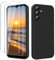 YXKJ - Funda para Samsung Galaxy A55 5G, con 2 Piezas Protector de Pantalla, Cáscara Silicona Líquida Delgada y Suave [Toque Cómodo] [Anti-Choques] - Negro