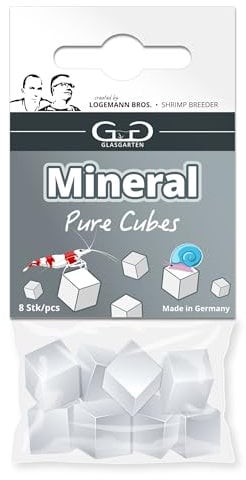 GlasGarten Mineral Pure Cubes | 8 pièces - Complément Alimentaire/Nourriture minérale pour crevettes d'ornement, escargots & crabes, qualité de l'eau améliorée