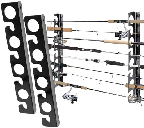 Angelrutenhalter, Angelrutenständer Aufbewahrung von 8 Ruten, Angelrutenhalter Wand- oder Deckenhalterung, Horizontale Angelrutenhalterung, Rutenständer Rutenhalter Angeln für Garage, Boot, Decke