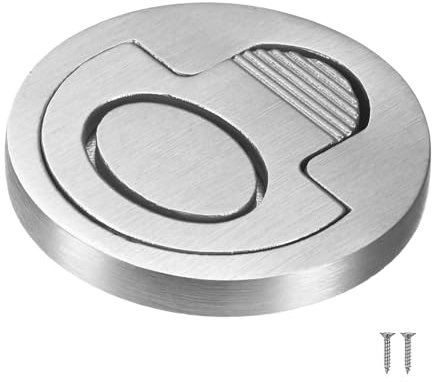 M METERXITY 1-Pack Flush Ring Pull, 2.56 x 1.18 Inch Stainless Steel Hidden Recessed Handle with Screws for Barn Door/Pocket Door/Closet Door, Round Boat Deck Hatch Latch
