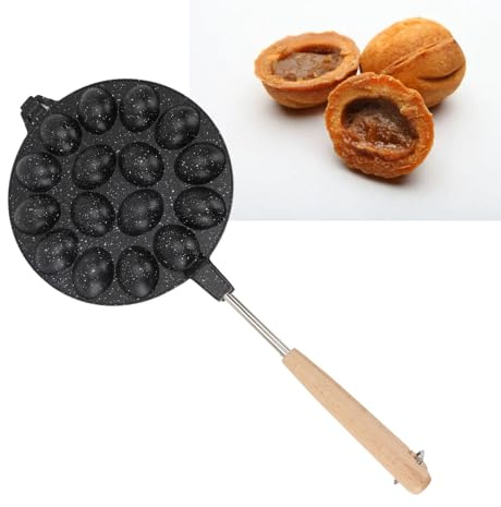 Oreshki Formtofen Kekse Macher Oreshnitsa, 16 Walnuss Keksformeln Oreshek Kuchen, Metallformform Nüsse Form Maker für Süße Russische Nussbauer Heimat (Typ 1)