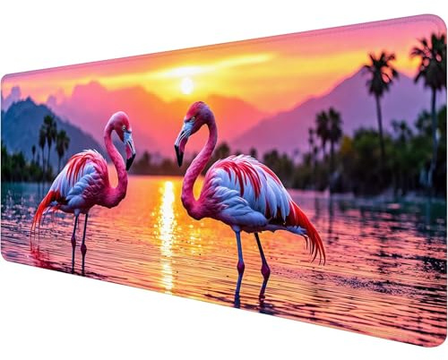 Gaming Mauspad 800 x 300 x 3 mm,Sonnenuntergang Mousepad XXL Groß Mauspad Rosa Schreibtischunterlage mit Vernähte Kanten,Wasserdicht Anti-Rutsch Mouse Pad,Verbessert Präzision und Geschwindigkei K-8