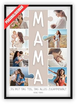 dockyardos® Personalisiertes Fotogeschenk für Mama | Foto Geschenk zum Geburtstag Weihnachten Muttertag | Geschenk für Mama | Fotodruck für die Mutter | Geschenkidee