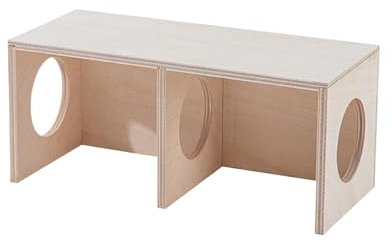 20x10x9cm Maison Hamster en Bois, Chambre De Cachette pour Hamsters, Habitat De Hamster en Bois À 2 Chambres,Accessoire des Cage pour Rongeurs, Labyrinthe des Petits Animaux Multi-pièces