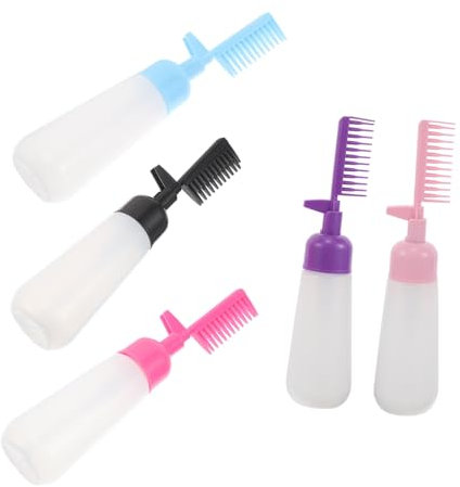 OATIPHO 5stücke Haarölflasche Mit Kamm Kopfhautöl-applikator Haarfärbeflasche Mit Wurzelkamm Haaröl-applikator Haarfarbenentferner Haarölflasche Haaröl-applikatorflasche