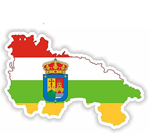 13cm x 9,1 cm La Rioja España mapa bandera pegatina silueta para parachoques casco puerta