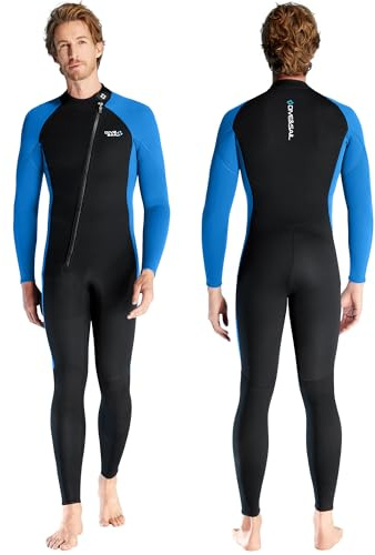 Mens Womens Wetsuit 3mm Full Diving Suit Front Zip Stretch Neoprene Wet Suit for Diving Snorkeling Surefing Kayaking