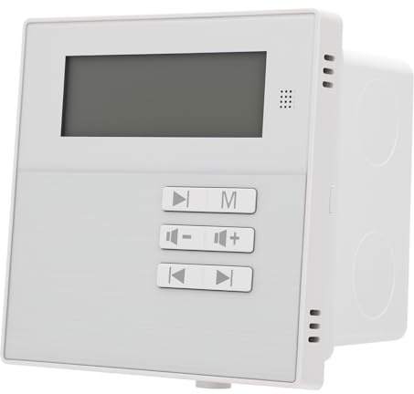 VBESTLIFE Amplificador de Música de Montaje en Pared de 4 Vías con Bluetooth 5.3, Salida de 40 W, Pantalla LCD y Control Remoto IR para Audio Doméstico y Comercial