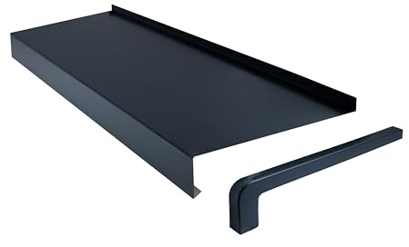 Dekofasada Fensterbank für Außen, Fensterbrett aus Aluminium mit Abschlusskappen, UV-, Witterungs- & Korrosionsbeständig, Außenfensterbrett mit Schutzbeschichtung, 15 x 150 cm, Anthrazitgrau