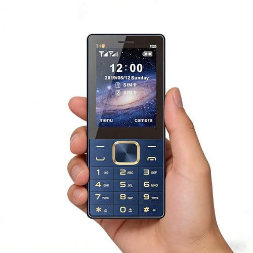 McMgc Téléphone Portable débloqué 1,77 Pouces pour Seniors, Double caméra, Double SIM, système d'exploitation Android (Dark Blue)