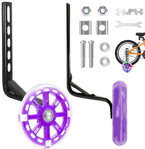 Idota 1 Paar Stützräder, Universal Fahrrad Stützräder Einstellbare | Stützräder Kinderfahrrad Erwachsene, Hilfsrad für 12 14 16 18 20 Zoll Singlespeed Fahrrad (Lila)