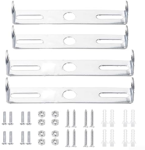 Lot de 4 supports de montage au plafond avec plaques lumineuses en acier au carbone et kit complet de matériel pour fixation sûre du luminaire