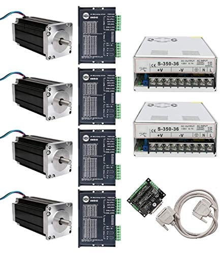 DE-SHIP FREE 4Axis 23HS2442 Nema23 Schrittmotor 112mm 425oz-in 4.2A round Shaft Φ8mm Bipolar 1.8° + DM542 + 350W 36V CNC OEM ACT MOTOR GmbH