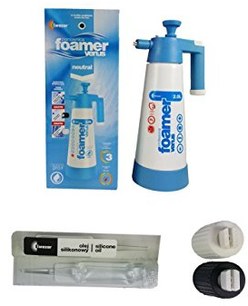 Kwazar 2019 Modell mit 3 Schaumstoffdüsen Venus Super Foamer Cleaning Pro+ Viton 2 Liter inkl. 2 extra Schaumstoffdüsen im Set mit detailmate Messbecher