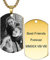 MeMeDIY Personnalisé Dog Tag Pendentif Collier Gravure Texte/Noir et Blanc Photo pour Homme Femme Mémorial en Acier Inoxydable Bijoux Bundle avec Chaîne Réglable, Porte-clés, Silencieux (Or)