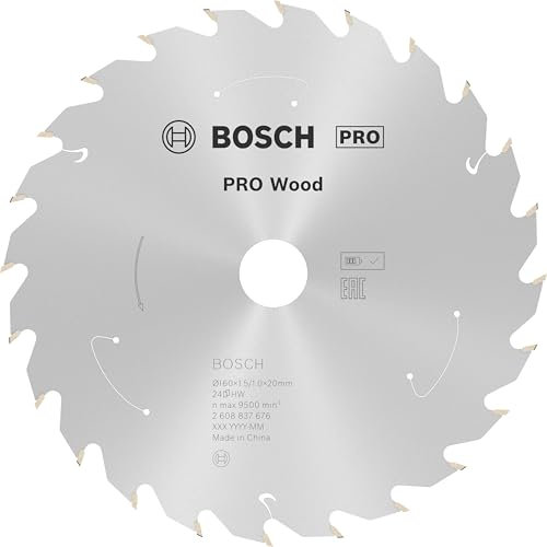 Bosch Accessories Lama Per Sega Circolare Standard For Wood (Legno, 160 x 20 x 1.5 mm, 24 Denti, Accessorio Per Sega Circolare A Batteria)