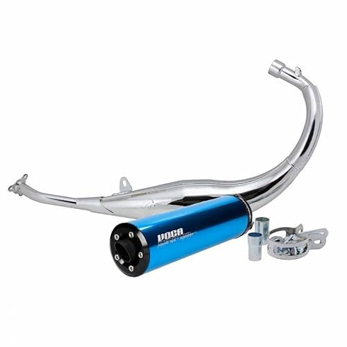 VOCA Pot 50 a Boite Chromed pour derbi 50 Senda, gpr-Aprilia 50 rs4-gilera 50 SMT, RCR (Passage Bas - Silencieux alu Bleu)
