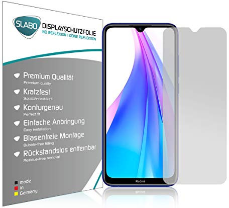 Slabo 4 x Protector de Pantalla para Xiaomi Redmi Note 8T lámina Protectora No Reflexion | No Reflexiones Mate