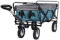Laneetal Faltbarer Bollerwagen Faltwagen Handwagen Außenschubkarre Strandwagen klappbar mit Teleskop inkl.2 Netztaschen bis 80 kg Tragkraft Outdoor Klappwagen Blau