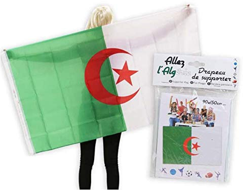 Maelsa - Drapeaux Algérie 90X150 - Drapeau Algérien Grand Format Manifestation Festival Body Flag Supporter