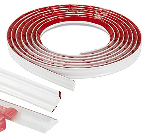 NeatiEase PVC Quadrant,Flexible Trim Caulk Strip 4.9 Meters, Home Decoration, Peel and Stick Trim for Molding, Tile Edge, Ceiling, Wall Corner, Baseboard, Floor(White)