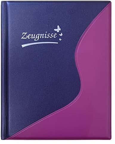Idena 20102 - Zeugnismappe DIN A4, 12 Hüllen, dokumentenecht, violett, Dokumentenmappe, 1 Stück