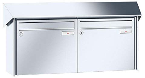 RENZ/Prisma / 2er Aufputz-Briefkastenanlage Wand-Briefkasten / V4A-Edelstahl/Volumen 17 L/Dein-Briefkasten.de