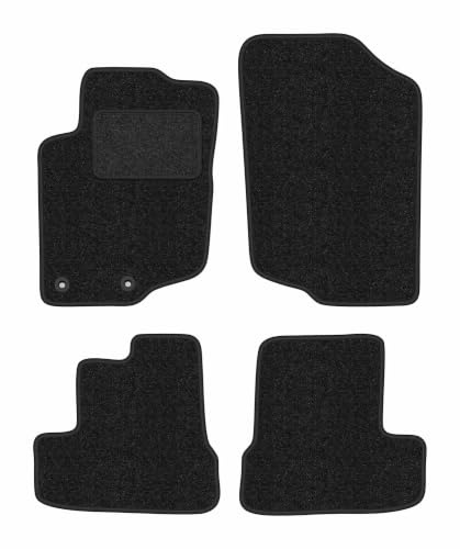 Velours-Fußmatten passend für Peugeot 207CC 2006-2012, Anthrazit, ANTHRA | passend für Coupé/Cabrio; Velours-Teppich (Polypropylen), ca. 6,5 mm; rutschfest, runde Befestigungen (Typ CP)