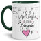 Berufe Tasse - Weltbeste Klavier Lehrerin - Geschenk für die weltbeste Musiklehrerin, Musikunterricht, Lehrerin - Keramik Innen & Henkel Dunkelgrün, 300 ml I Klavier