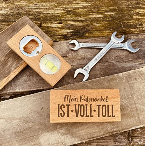 Flaschenöffner Geschenk Wasserwaage Onkel Patenonkel Ehemann Weihnachten Vatertag Geburtstag Gravur Bier Mann Bar Trinken Sommer Grillen Freund