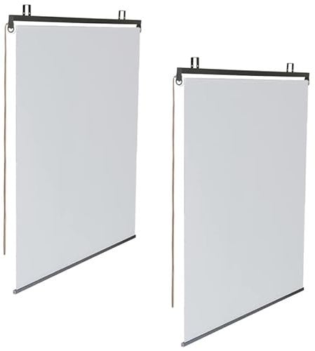 IDMarket - Set di 2 tende avvolgibili L.124 x H. 225 CM per pergolato Bianco