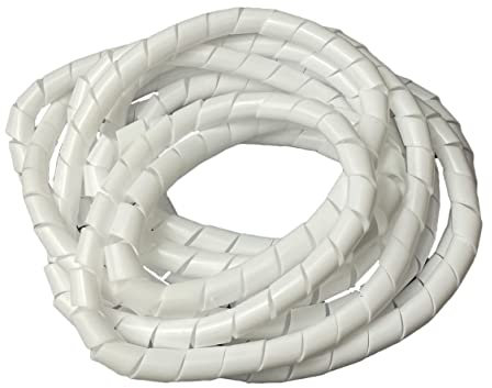 On1shelf® Cable Tidy Spiral Wrap, White- 12mm (5m)