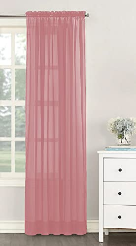NetCurtainsUK Single Plain Voile Net Curtain Sheer Panels Slot Top Heading (Blush, 140cm (55'') Wide x 229cm (90'') Drop)