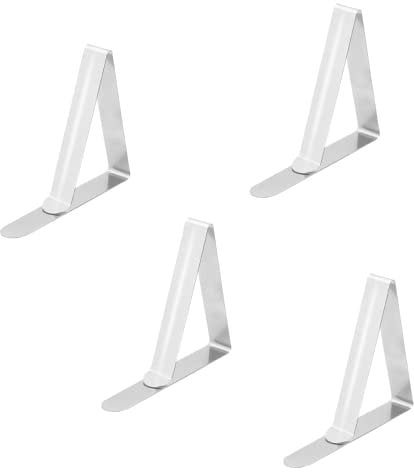 Lmyzcbzl Tischdeckenklammer, 4Pcs Edelstahl-Tischdeckenhalter, Tischdecken-Clip, Edelstahl Tischdecke Klemmen, Picknicktisch Clips, für Partys,Hochzeiten, Abendessen, Küche und Restaurants