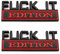 2 x Fuck It Edition Emblem Stick Badge Schutzblech Abzeichen Aufkleber für Autos LKW Motorräder Gepäck SUV (schwarz-rot)