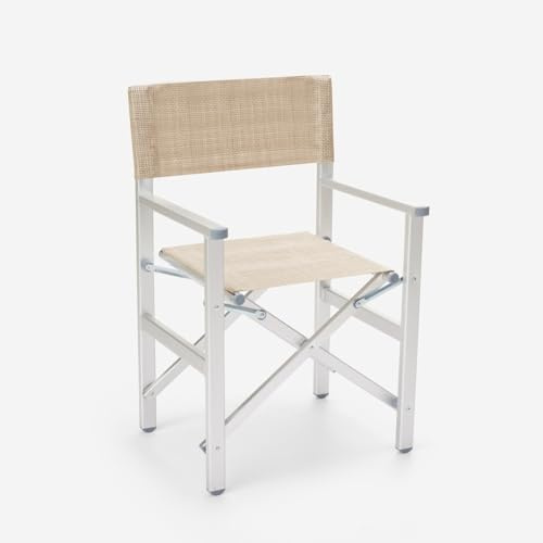 Produce Shop Klappbarer Strandstuhl Klappstuhl aus Aluminium Regista Gold - Beige