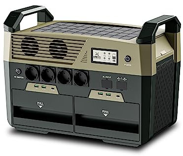Foxtheon Tragbare Powerstation Solar Generatoren - Ultraleichtes 3600WH/3200W Mobile mit 4 AC Steckdose, 2h bis zur Vollaufladung, Stromerzeuger für Draußen, Camping, Wohnmobile
