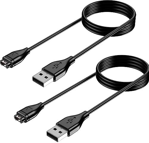Amzpas 2 Pezzi Caricatore per Garmin Forerunner 45 45s 55 245 745 935 945, Portatile Cavo di USB per Vivoactive 3 4 4S