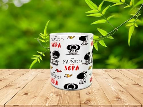 Taza Mafalda - Este mundo es una sopa. Ideal para todo amante del cómic que odie la sopa.