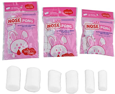 Lwuey Nasenbluten Wattestäbchen, Nasenblutenstopfen Nampons Nasenblutenstopper Weicher Baumwolle Stoppen Baumwolleroll Nasenstöpsel Nasale Baumwoll Rollenstopfen Kleine Mittlere Große Erwachsene
